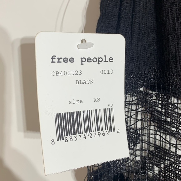 - NWT Free People Black Summer Feeling Dress Lace Cutouts Embroidered Mini - Picture 12 of 13